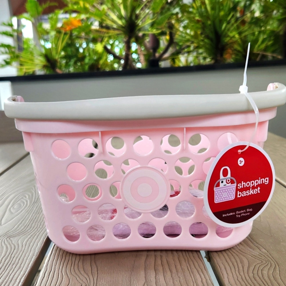 PINK TARGET Toy Shopping Basket NWT